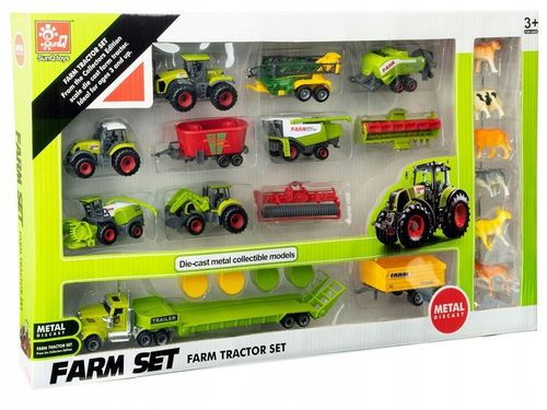 Zestaw Kombajn Traktor Przyczepa Ciężarówka Zwierzęta Farma Gospodarstwo na Arena.pl