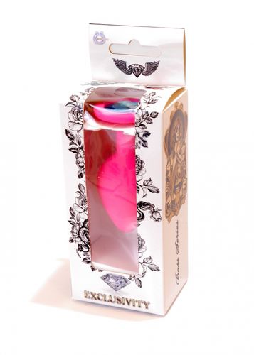 plug jewellery pink silicon plug medium  light blue diamond na Arena.pl