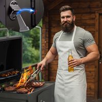 GRILL WĘGLOWY OGRODOWY KOMIN ŻELIWNY RUSZT Z POKRYWĄ POPIELNIK + TERMOMETR