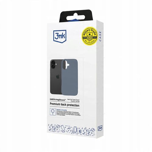 Niebieskie etui z MagSafe na tył do Apple iPhone 16 - 3mk HARDY MagSilicone na Arena.pl