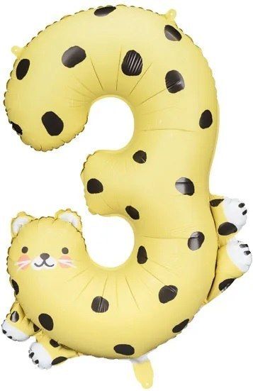 Balon foliowy cyfra "3" - Gepard 68x98 cm zdjęcie 1