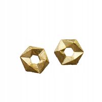 2 x Złote Kolczyki Geometryczne Kolczyki Srebro 925