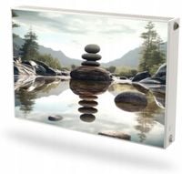 Mata magnetyczna ozdobny na grzejnik na wymiar KAMIENIE W WODZIE 60x100