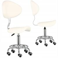 Taboret kosmetyczny fryzjerski z oparciem hoker siodło SPA mobilny