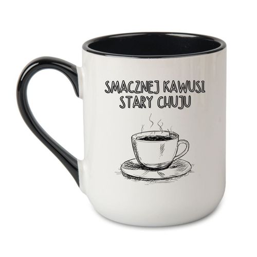 KUBEK "SMACZNEJ KAWUSI STARY CHUJU" Wzór - Elegant Coffee Czarny 330 ml na Arena.pl