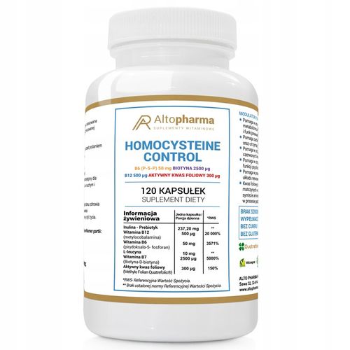 HOMOCYSTEINE CONTROL Modulator Homocysteiny B12 B6 B7 Alto Pharma 120 kaps. na Arena.pl