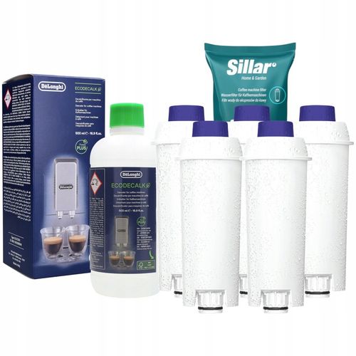 Odkamieniacz Delonghi 500ml + 5x Sillar filtr do wody do ekspresu na Arena.pl