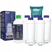 Odkamieniacz Delonghi 500ml + 5x Sillar filtr do wody do ekspresu