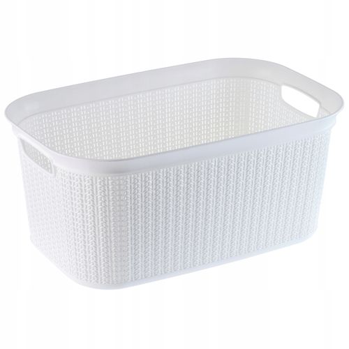 KOSZ NA BIELIZNĘ PRANIE PUDEŁKO POJEMNIK BIAŁY 27L na Arena.pl