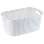 KOSZ NA BIELIZNĘ PRANIE PUDEŁKO POJEMNIK BIAŁY 27L