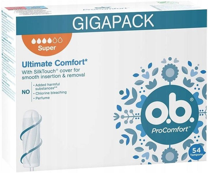 O.B. ProComfort Super TAMPONY 54 sztuki zdjęcie 1