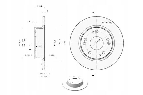 TARCZA HAM TYL 260X10 P BREMBO na Arena.pl