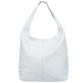 VERA PELLE torebka damska skórzana worek na ramię z saszetką V517 biała