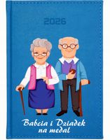KALENDARZ A5 2026 DZIENNY NADRUK prezent na dzień babci dziadka twój napis