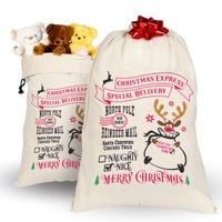 Torba worek na prezenty dla św mikołaja świąteczny jutowy solidny 70cmx50cm