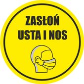 NAKLEJKA ostrzegawcza ZASŁOŃ USTA I NOS ZAKRYJ