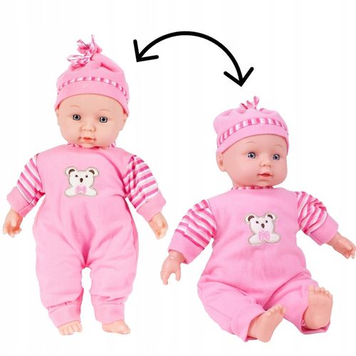 LALKA BOBAS W ŚPIOSZKACH MÓWI ŚMIEJE SIĘ 34CM MIĘKKA ŚLICZNA UBRANKO CZAPKA na Arena.pl