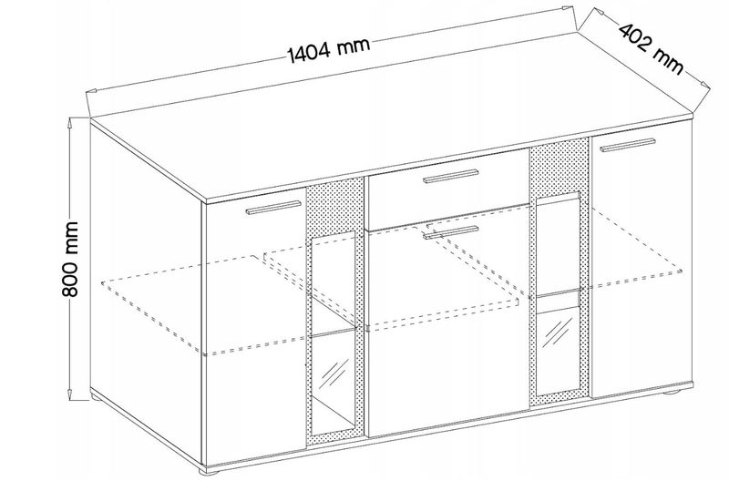 Komoda Salsa 140 lamele witryna pojemna zdjęcie 9