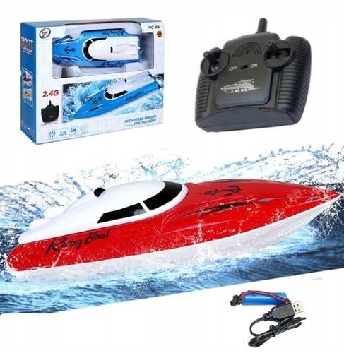 ŁÓDŹ ŁÓDKA MOTORÓWKA NA RADIO Z ŁADOWARKĄ USB ZDALNIE STEROWANA RC + PILOT na Arena.pl