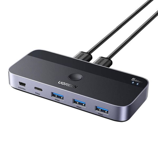 Przełącznik USB 3.0 UGREEN CM662 2x4 Do 2 Komputerów Czarny zdjęcie 1