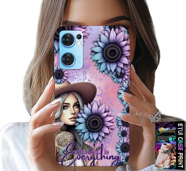 ETUI DO OPPO RENO7 5G - KOBIETA W SŁONECZNIKACH, KOBIECE WZORY zdjęcie 1