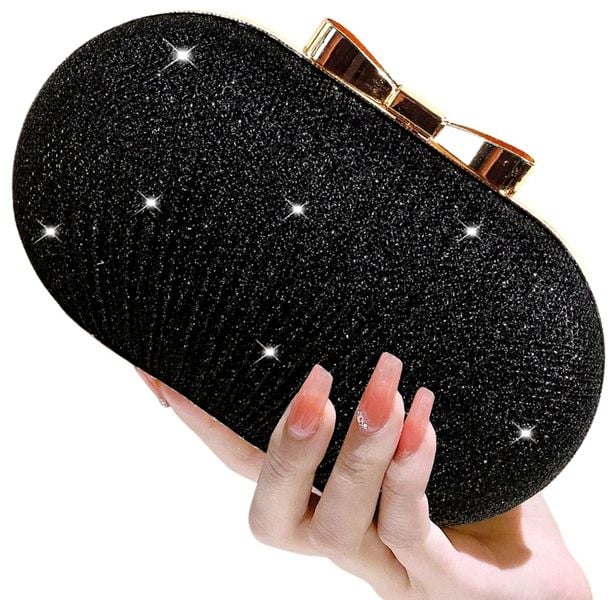 Czarna Torebka Wieczorowa Kopertówka Wizytowa Mała zdjęcie 3