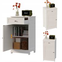 Komoda biała do biura salonu regał szafka z drzwiczkami szuflada loft 76 cm