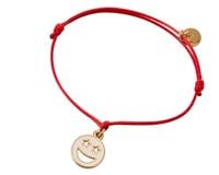 bransoletka smile, z perłową emalią, z czerwonym sznurkiem z kolekcji