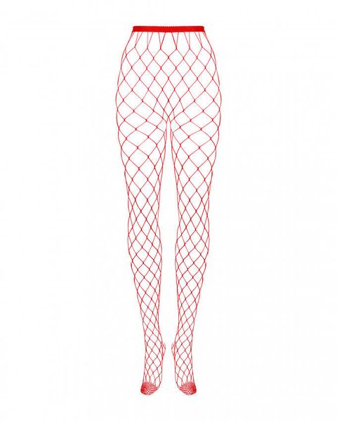 Czerwone Rajstopy Kabaretki - Obsessive S812 XL/XXL zdjęcie 3