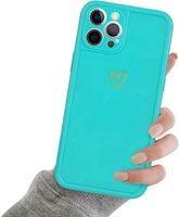 Etui silikonowe iPhone 12 Pro Max zielone • złote serce • Newseego