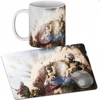 ZESTAW KUBEK + PODKŁADKA - WOJSKO KARABIN - PREZENT WIELE WZORÓW + IMIĘ