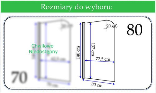 Parawan Nawannowy Topaz 80 cm na Arena.pl