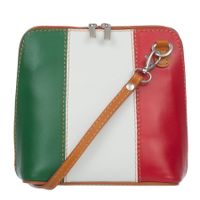 VERA PELLE torebka skórzana listonoszka z paskiem na ramię V654 italy