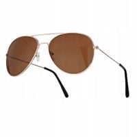 ZŁOTE Okulary Przeciwsłoneczne Pilotki brązowe Męskie Damskie + Gratisy