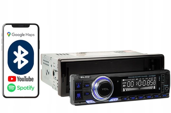 RADIO SAMOCHODOWE BLUETOOTH 1-DIN RDS USB AUX SD PILOT ODŁĄCZANY PANEL zdjęcie 7
