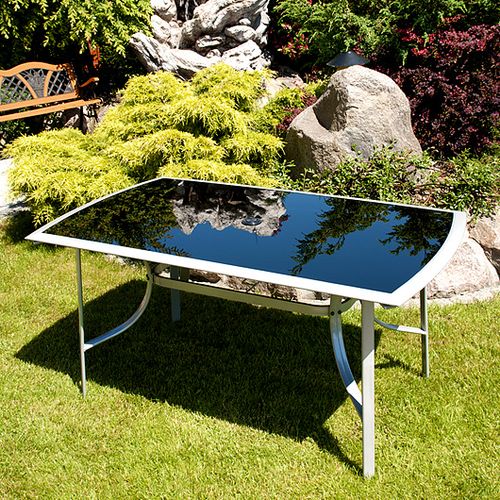 STÓŁ meble ogrodowe DUŻY 150x90 VERONA -CZARNY na Arena.pl