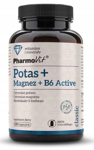 Potas + Magnez + B6 Active Pharmovit, suplement diety, 120 kapsułek na Arena.pl