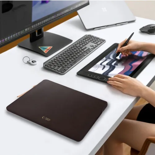 torba tech-protect fleece na laptopa 13-14" - brązowa na Arena.pl