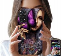 ETUI DO XIAOMI NOTE 11 PRO - ANTI SOCIAL BUTTERFLY RÓŻOWY MOTYL + SZKŁO