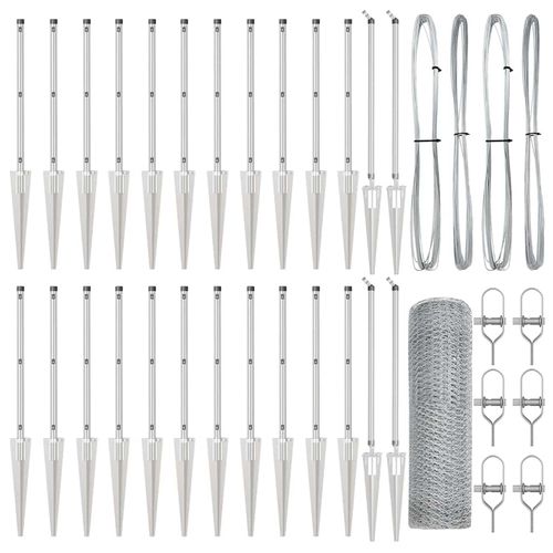 Ogrodzenie z słupkami Srebrny 0.6 x 50 m Stal pokryta PCV na Arena.pl