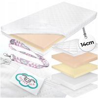 Materac PIOTREK Lateks Pianka Visco do Łóżeczka miękki H1/H2 120x60 - 14 cm