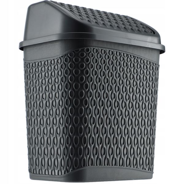 KADAX Kosz Na Śmieci Łazienkowy Szary 6,2L Uchylny Pojemnik zdjęcie 8