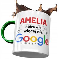Kubek Zielony Dla Amelii Żony Przyjaciółki Z Nadrukiem Ze Zdjęciem