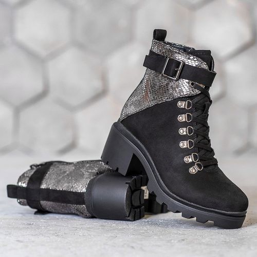 Sznurowane Botki Snake Print r.41 na Arena.pl