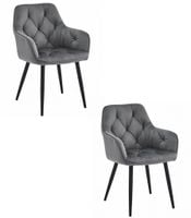 Krzesło JORK - ciemny szary aksamit / nogi czarne x 2