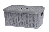 Koszyk kosz prostokątny z pokrywą organizer WILLOW 6 l szary jasny