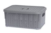 Koszyk kosz prostokątny z pokrywą organizer WILLOW 6 l szary jasny