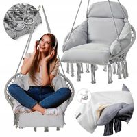 FOTEL WISZĄCY OGRODOWA HUŚTAWKA GNIAZDO DUŻA PODUSZKA XXL KRZESŁO DO DOMU