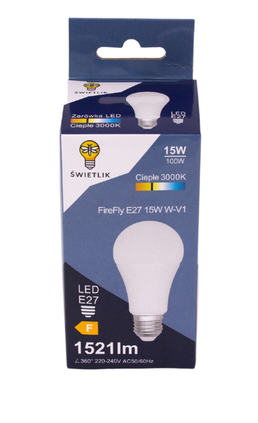 żarówka led a60 e27 15w barwa biała ciepła zdjęcie 5