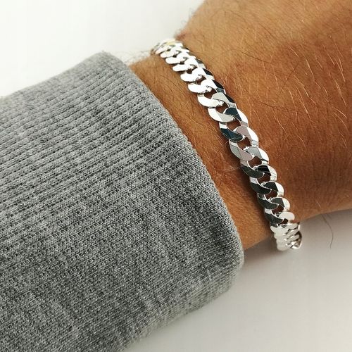 Bransoletka Srebrna Pancerka 925 Pełna Diamentowana 7,50 mm Grawer Gratis na Arena.pl